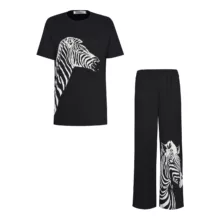 ست تی شرت و شلوار زنانه لوینت  مدل گورخر