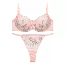 ست شورت و سوتین زنانه نوشه پوش مدل توری بدن نما گلدار کد 88802