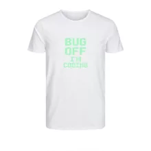 تی شرت آستین کوتاه زنانه طرح برنامه نویسی BUG OFF IM CODING