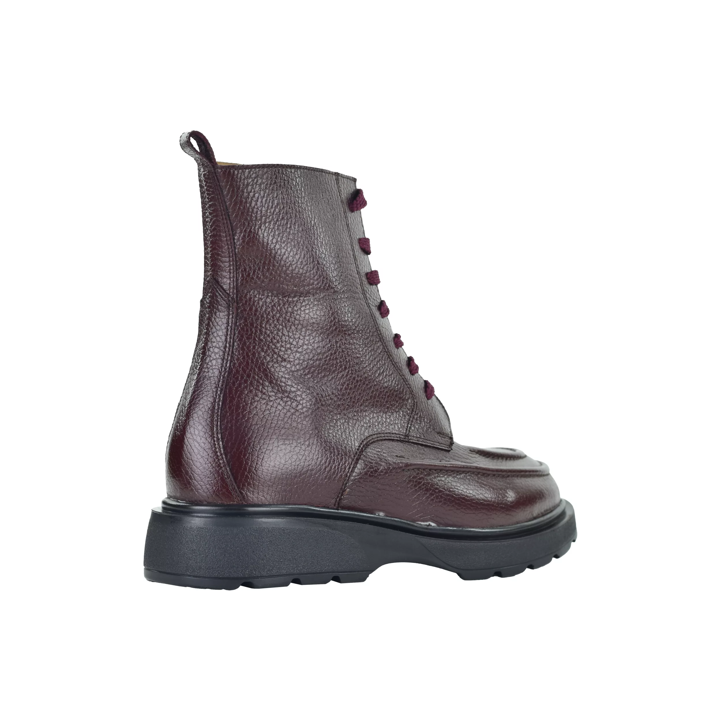 نیم بوت زنانه کرمانی مدل چرم فلوتر طبیعی دستدوز کد 657 رنگ زرشکی