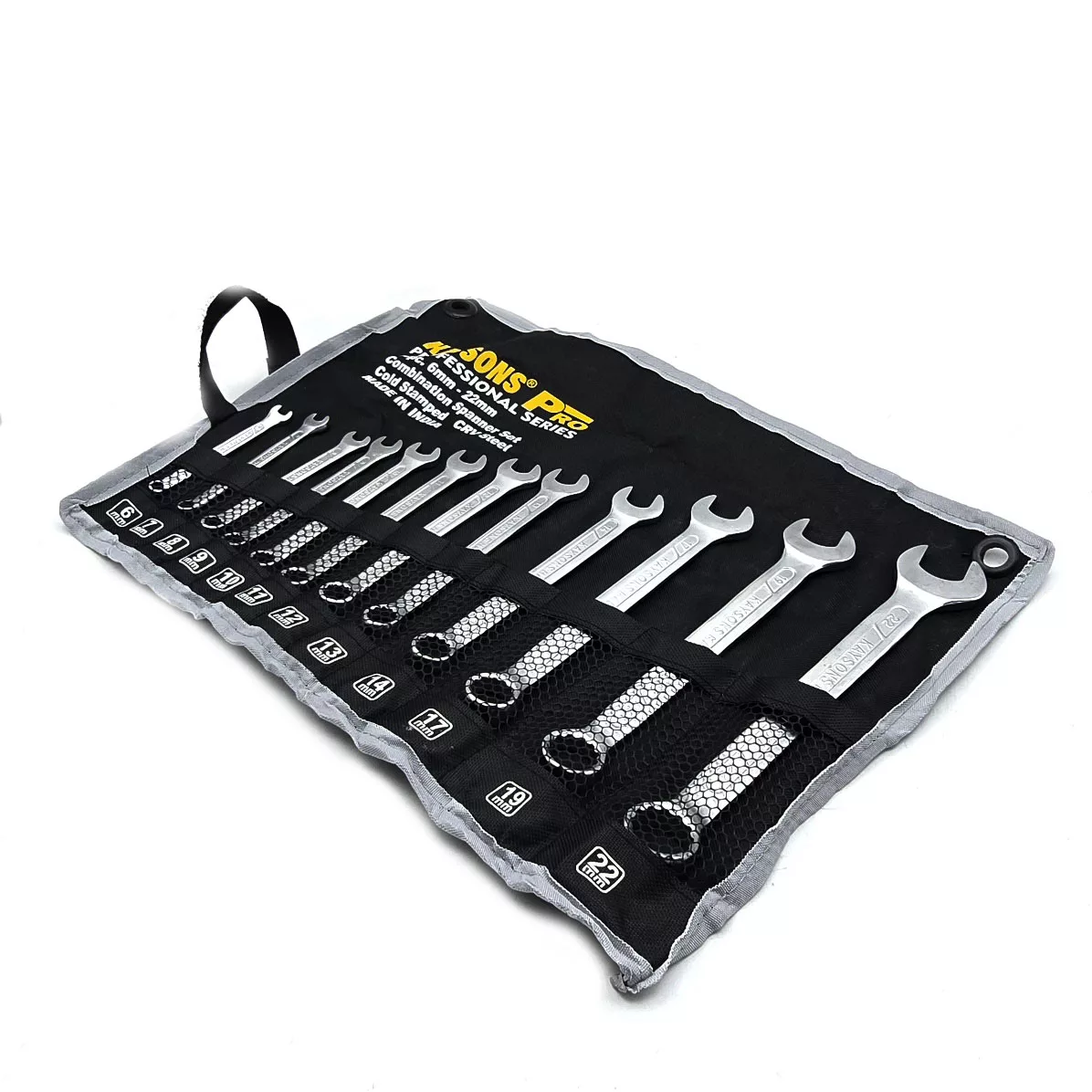 آچار یکسر تخت و یکسر رینگی کایسون مدل CRV-STEEL مجموعه 12 عددی