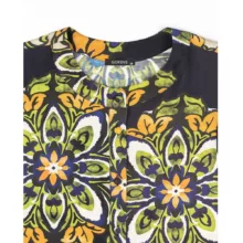 شومیز آستین سه ربع یقه گرد زنانه مدل SB-SS-307348 رنگ مشکی