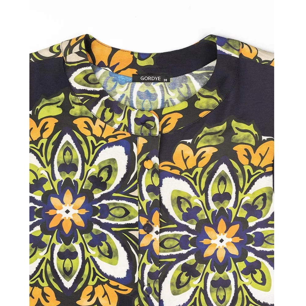 شومیز آستین سه ربع یقه گرد زنانه مدل SB-SS-307348 رنگ مشکی