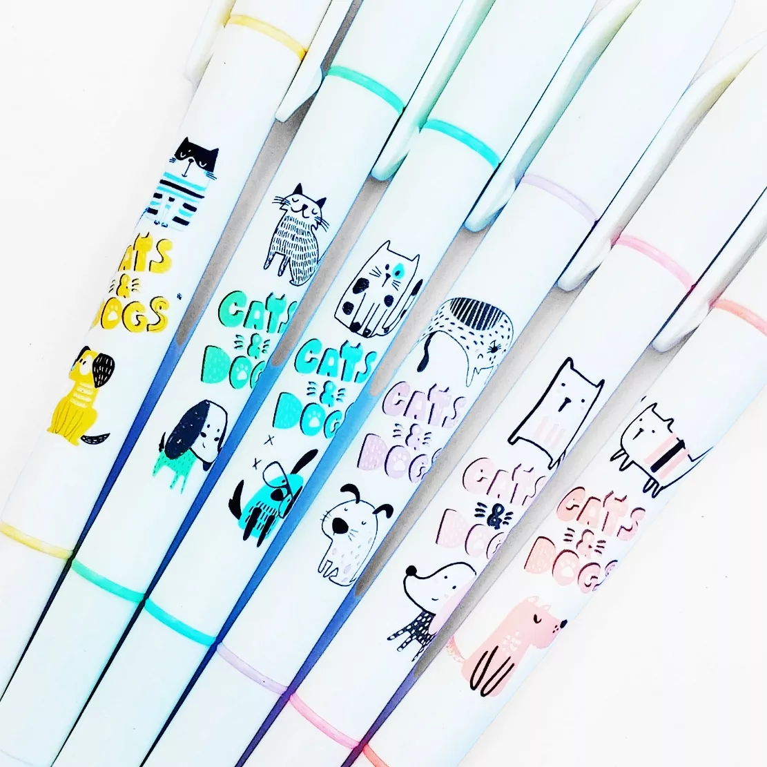 ماژیک علامت گذار مدل گربه سگ بسته 6 عددی