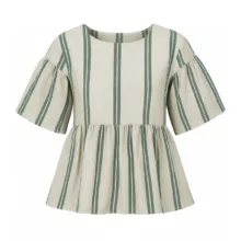 بلوز آستین کوتاه یقه گرد زنانه سعاده مدل MYA224 رنگ بژ