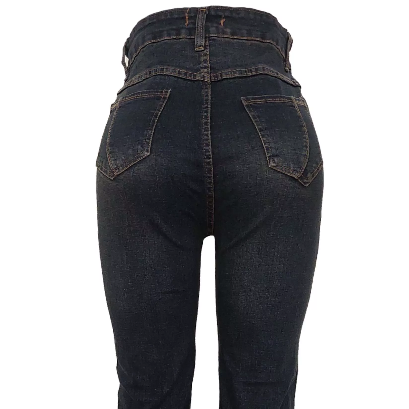 شلوار جین دم پا گشاد زنانه کد 20122 رنگ سرمه‌ای