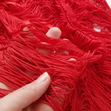 لباس خواب زنانه ماییلدا مدل ریش ریشی کد 4438-9726 رنگ قرمز