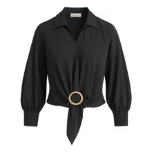 بلوز آستین کوتاه یقه برگردان زنانه مدل آماندیس کد AM302