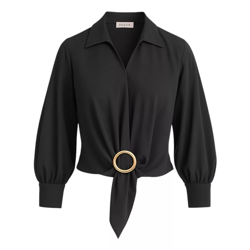 بلوز آستین کوتاه یقه برگردان زنانه مدل آماندیس کد AM302