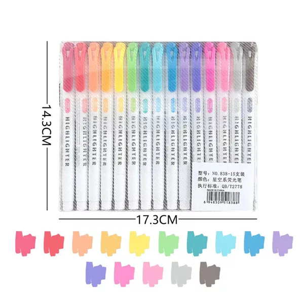 ماژیک علامت گذار مدل shiyiwen  مجموعه 15 عددی