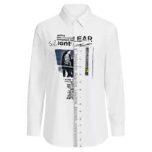 شومیز آستین بلند یقه برگردان زنانه مدل اسپرت کد 001 رنگ سفید