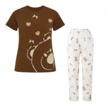 ست تی شرت آستین کوتاه و شلوار راحتی زنانه مدل آماندیس AM033