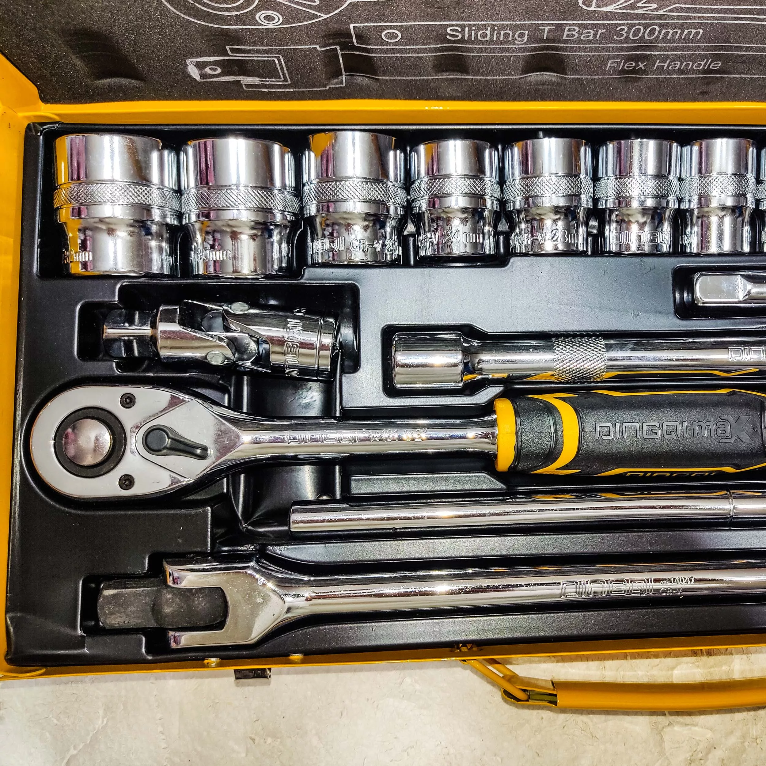 آچار جعبه بکس دینگشی  مدل CVR - 1080 مجموعه 24 عددی