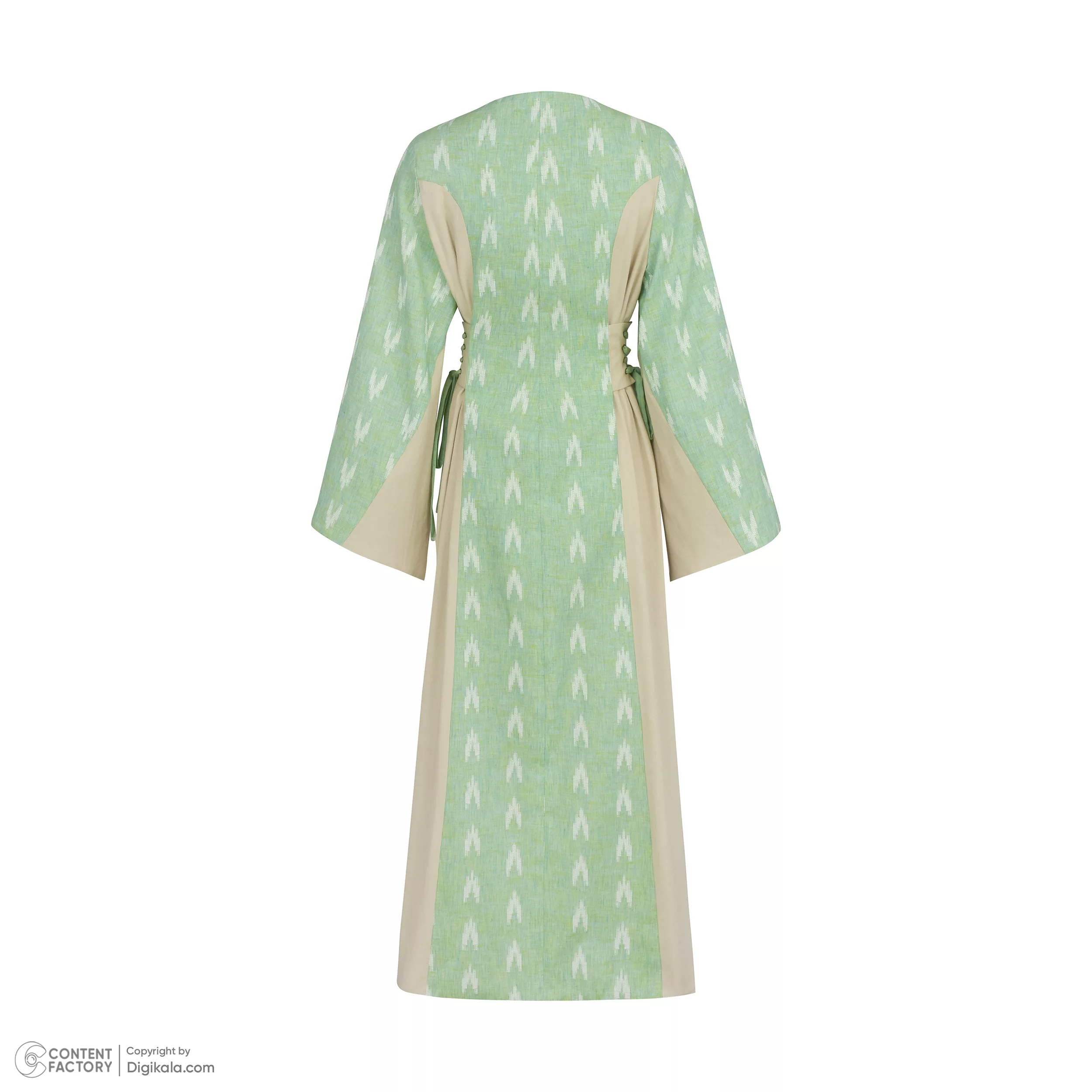 پیراهن یقه هفت زنانه گره استایل مدل P-170 رنگ سبز