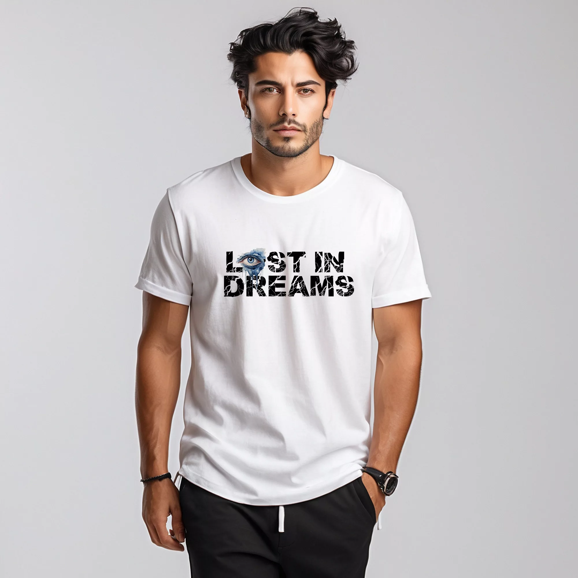 تی شرت آستین کوتاه مردانه مدل 14020828d زنگ سفید