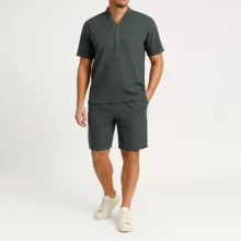 ست تی شرت و شلوارک مردانه مادر مدل Toni رنگ سبز