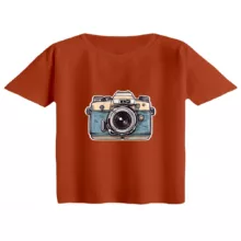 کراپ تی‌شرت آستین کوتاه زنانه مدل دوربین