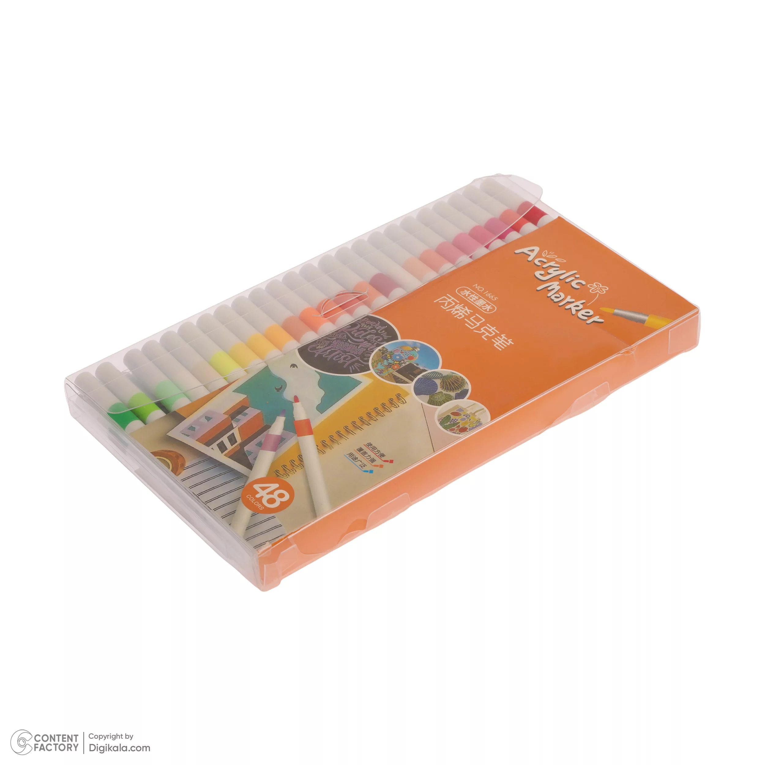 ماژیک چند منظوره مدل اکرلیک کد 1665 مجموعه 48 عددی