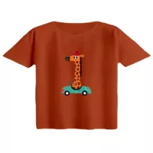 کراپ تی‌شرت آستین کوتاه زنانه مدل آقای زرافه