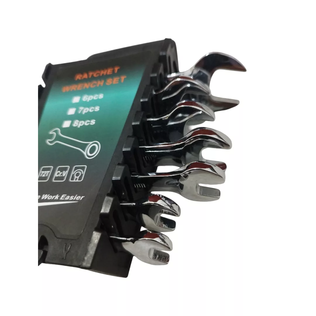 آچار یکسر تخت و یکسر رینگی جغجغه ای مدل RATCHET WRENCH مجموعه 7 عددی