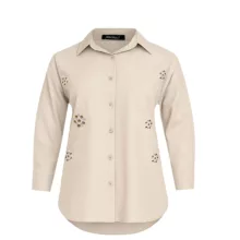 شومیز آستین بلند یقه انگلیسی زنانه مدل گل نگین