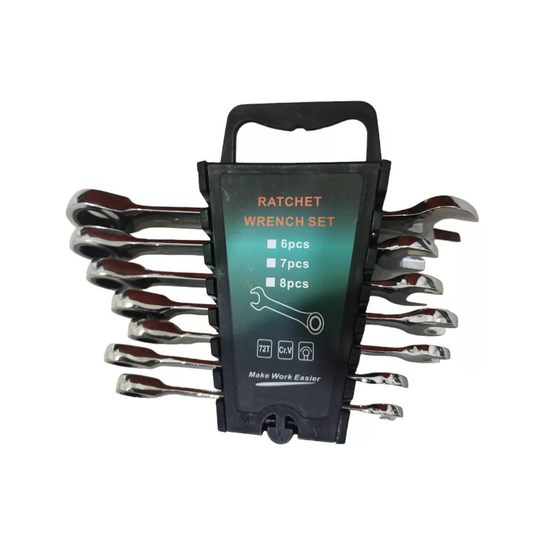 آچار یکسر تخت و یکسر رینگی جغجغه ای مدل RATCHET WRENCH مجموعه 7 عددی