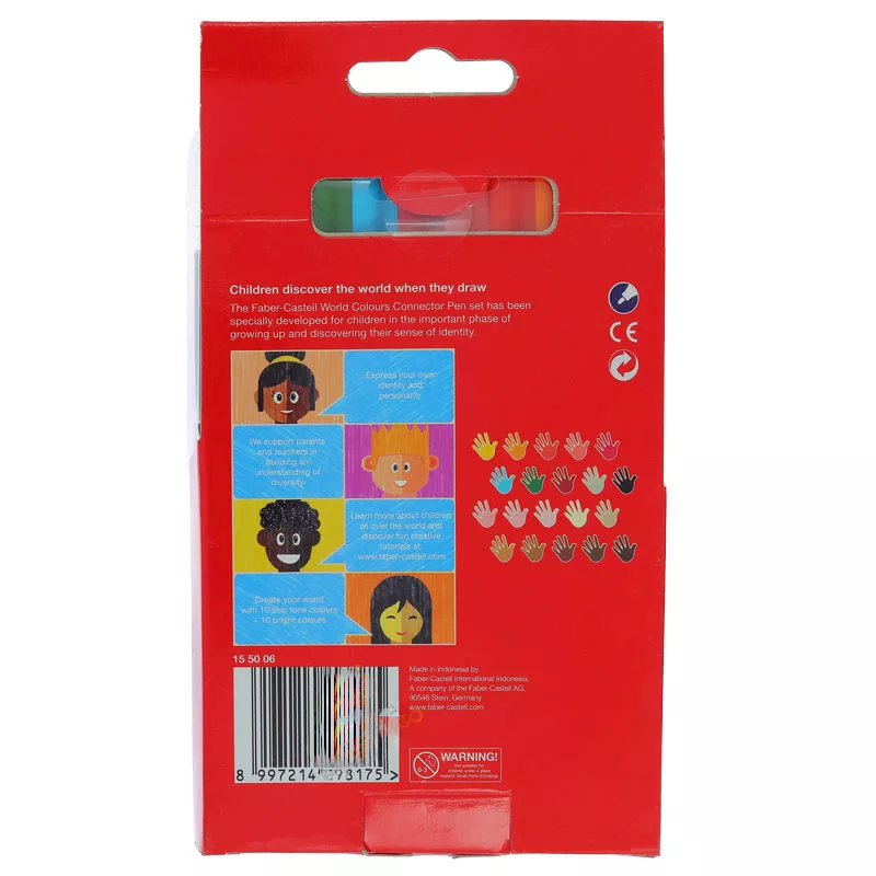 ماژیک رنگ آمیزی 20 رنگ فابر کاستل مدل Connector Pens طیف پوست و کلاسیک