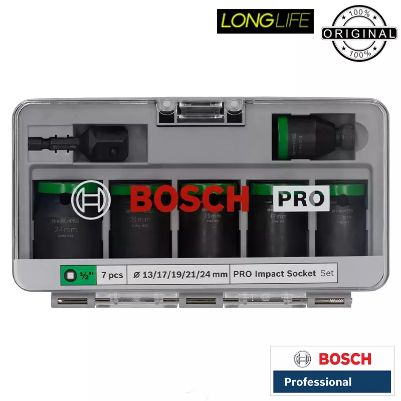آچار بکس فشار قوی بوش مدل IMPACT PRO 1/2 مجموعه 7 عددی