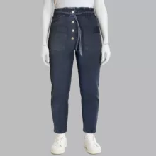 شلوار جین زنانه مدل مام استایل رنگ زغالی