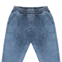 شلوار جین مام فیت زنانه مدل کاغذی رنگ آبی