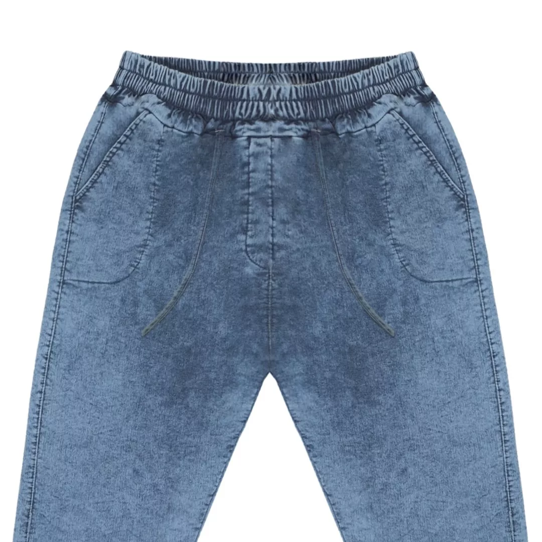 شلوار جین مام فیت زنانه مدل کاغذی رنگ آبی