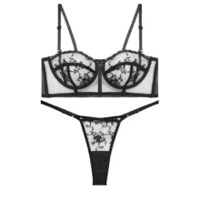 ست شورت و سوتین زنانه وایت لیدی مدل دکلته پایه بلند فنردار 7 کد 79089 رنگ مشکی