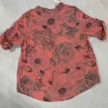 بلوز آستین سه ربع یقه ایستاده زنانه مدل 10029 رنگ صورتی