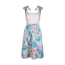 پیراهن یقه گرد زنانه افراتین مدل نازگل کد 9605 رنگ سفید