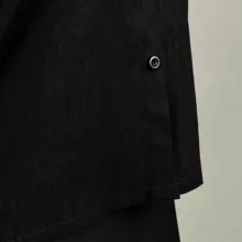 شومیز آستین بلند یقه برگردان زنانه مدل کلوش لینن کد AK1325 رنگ مشکی