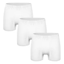 شورت پادار مردانه نیکتاش مدل نخ پنبه رنگ سفید بسته 3 عددی