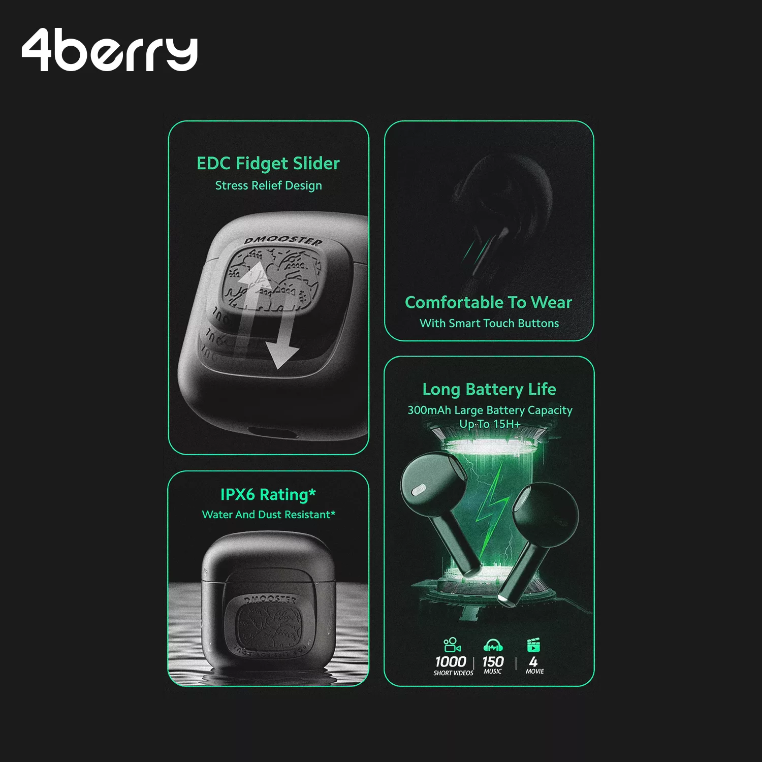 هدفون بلوتوثی فوربری مدل Dmooster D02