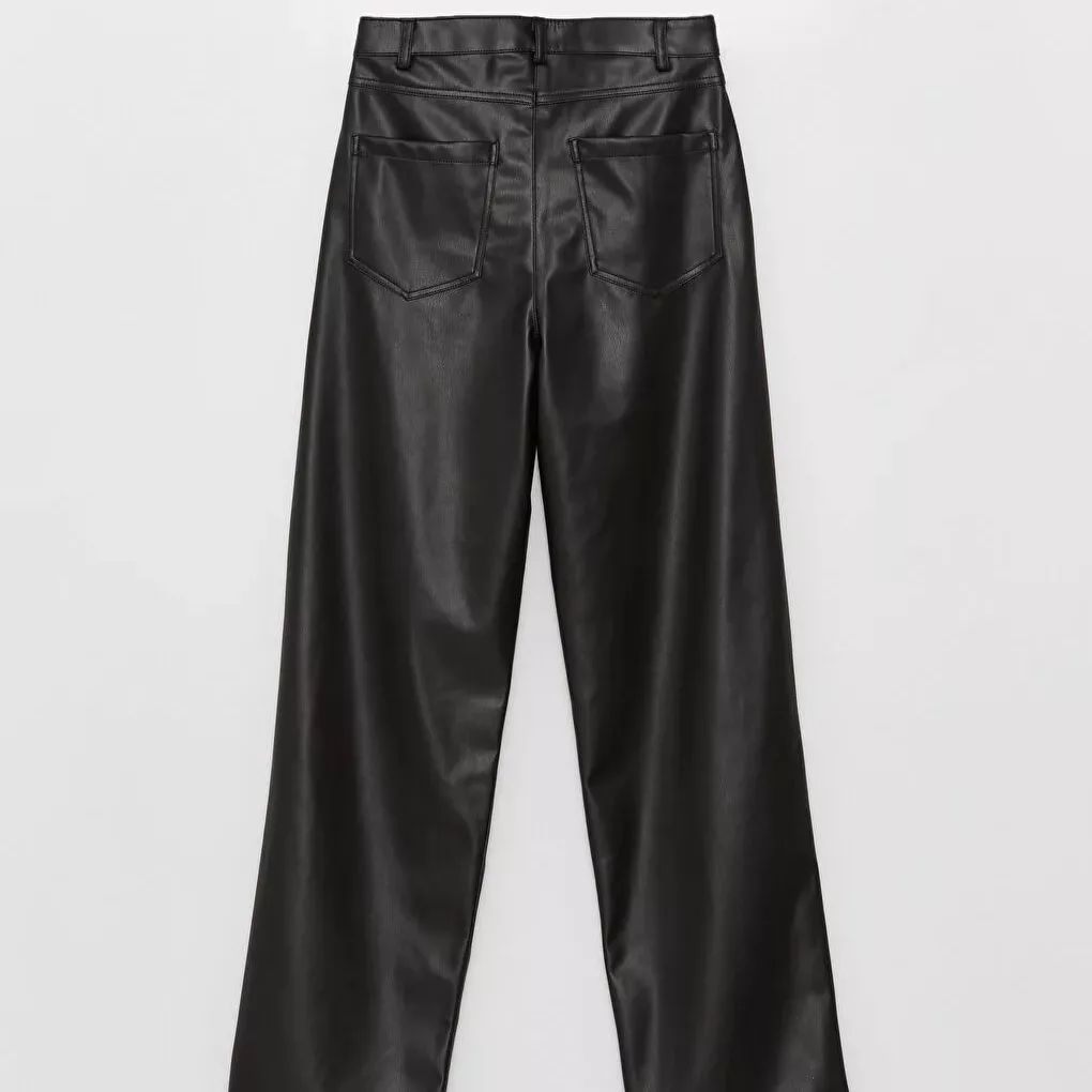 شلوار زنانه ال سی وایکیکی مدل چرم فیت افکت