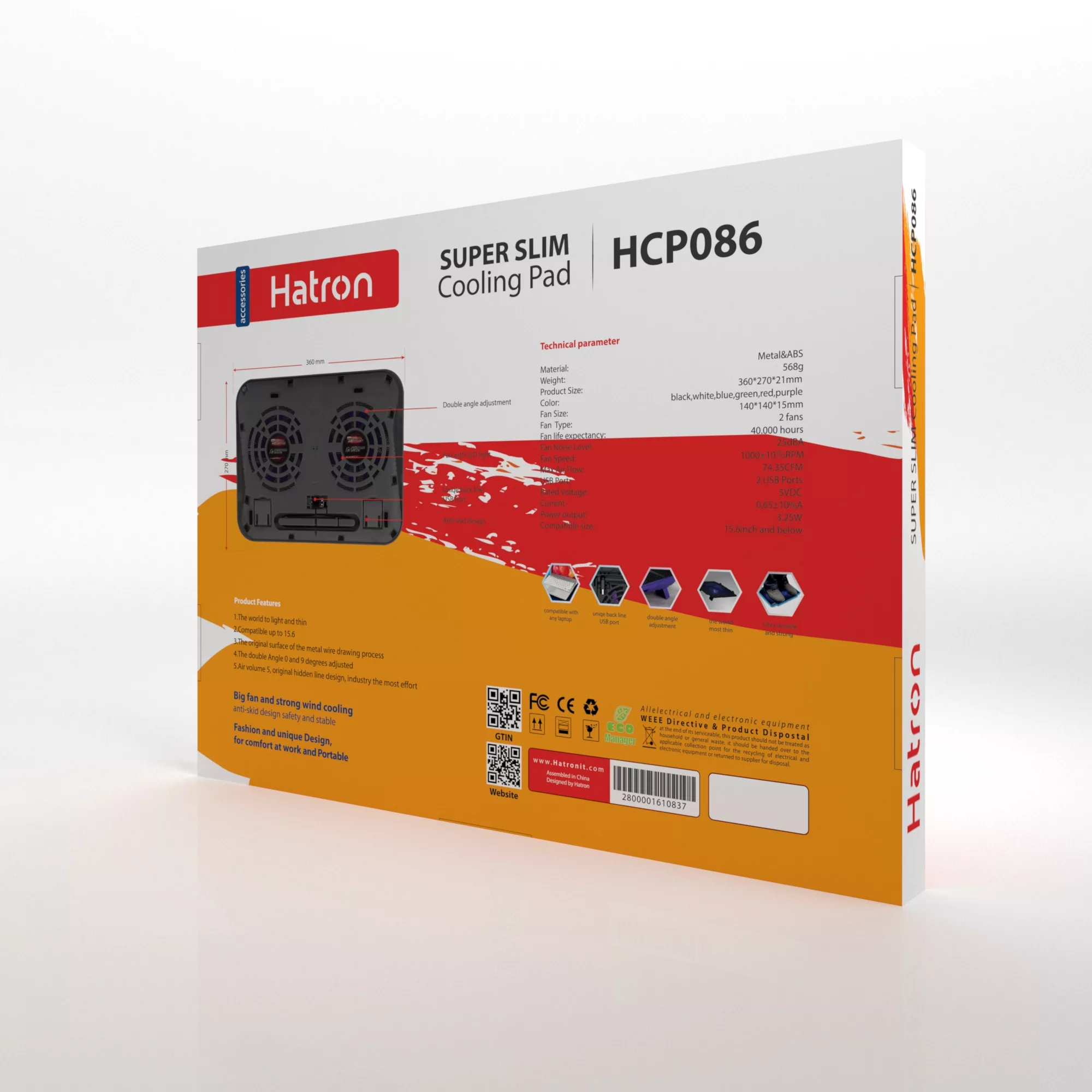 پایه خنک کننده لپ تاپ هترون مدل HCP086
