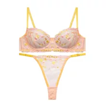 ست شورت و سوتین زنانه ژینا مدل توری کد 100718