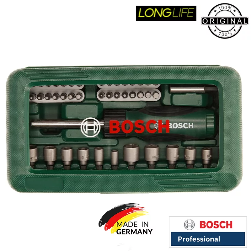 سری پیچ گوشتی و بکس سردریلی بوش مدل BO-46PCS مجموعه 46 عددی