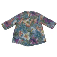 بلوز آستین سه ربع یقه ایستاده زنانه مدل 10033 رنگ آبی