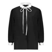 شومیز آستین بلند یقه ایستاده زنانه مدل 6-30 رنگ مشکی