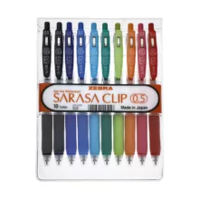 روان نویس 5 میلی متری زبرا مدل Sarasa Clip بسته 10 عددی