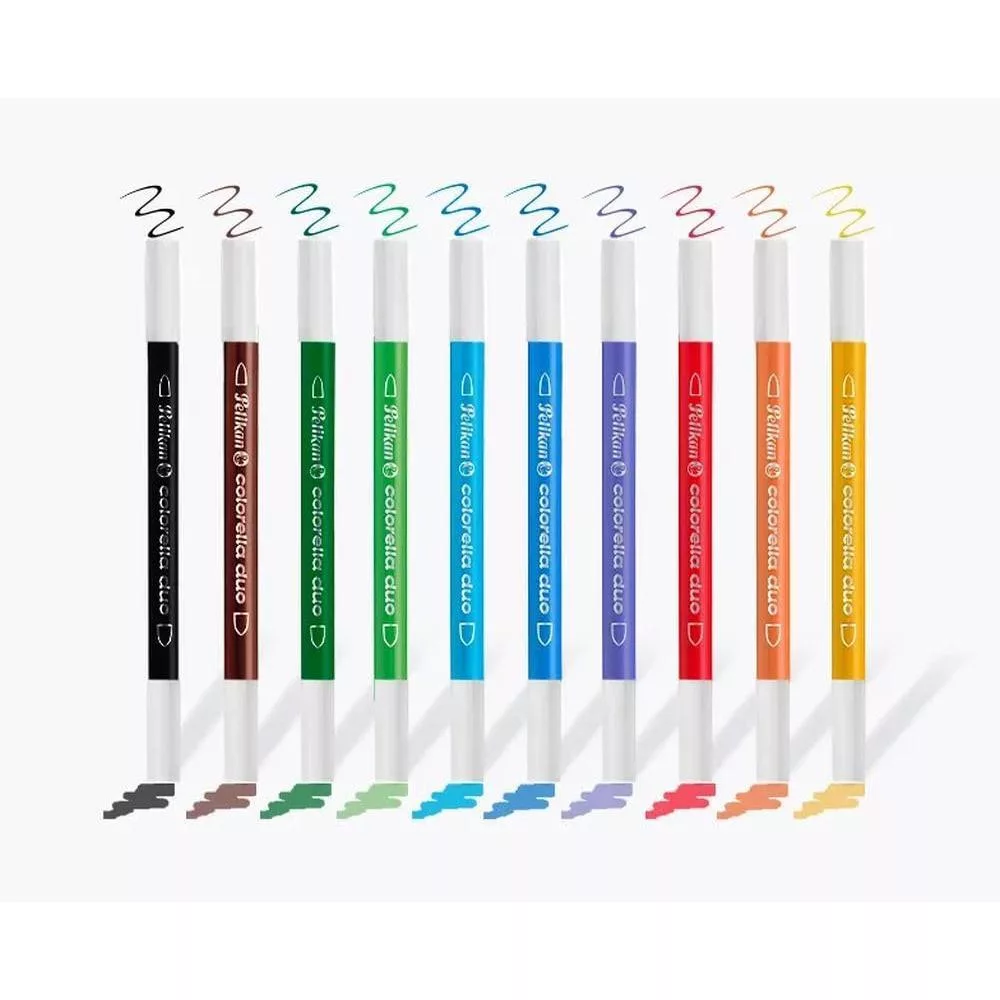 ماژیک رنگ آمیزی 10 رنگ پلیکان مدل 2 سر