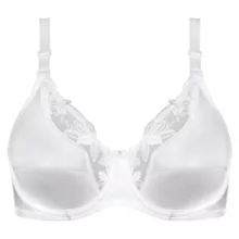 سوتین زنانه لین مدل لبه گیپوری فنردار کد 4681-521 رنگ سفید