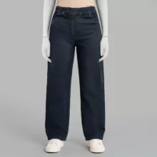 شلوار جین زنانه مدل نیم بگ mah