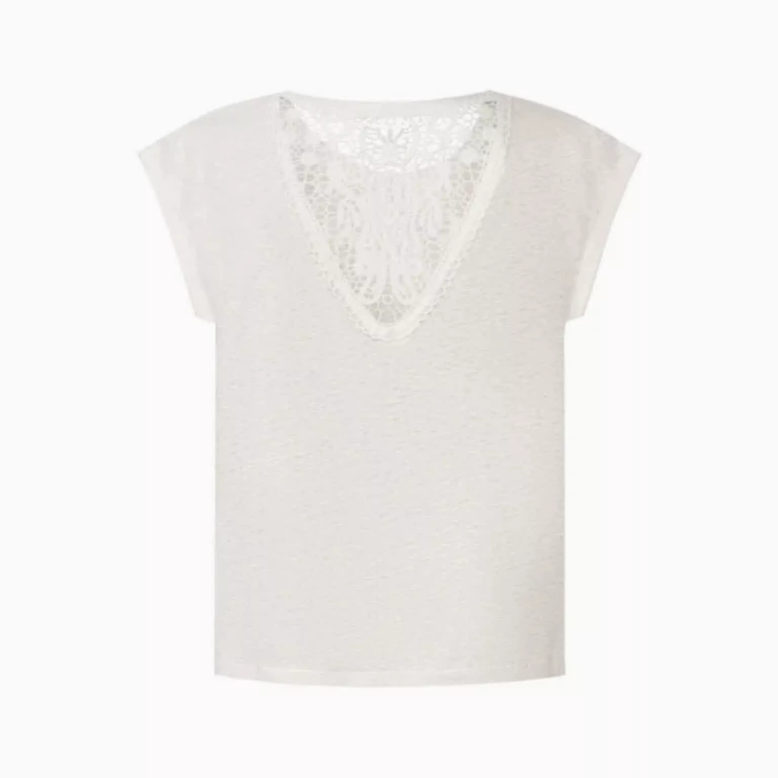 تی شرت آستین کوتاه زنانه اسمارا مدل کتان دانتل