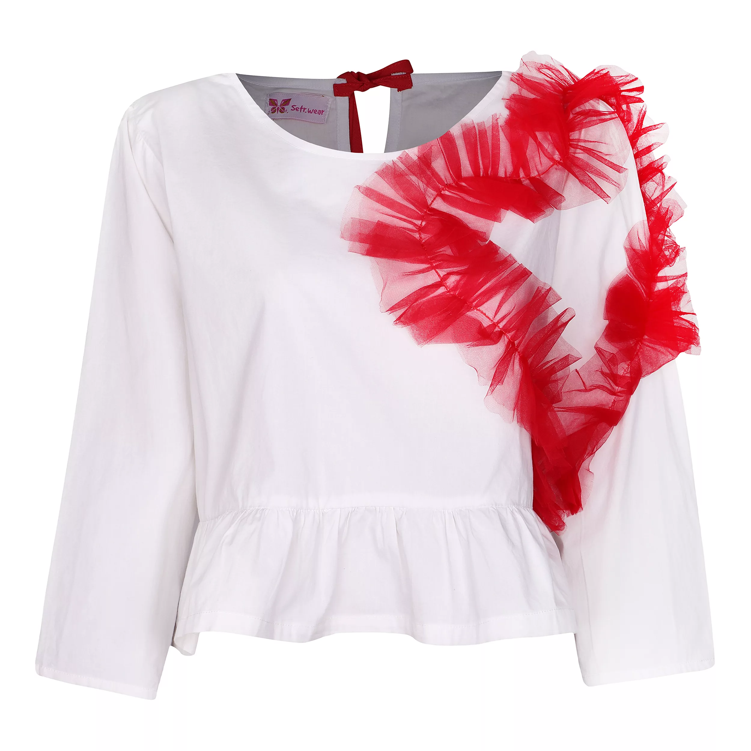 بلوز آستین بلند یقه گرد زنانه ستر مدل سورا 030 رنگ سفید