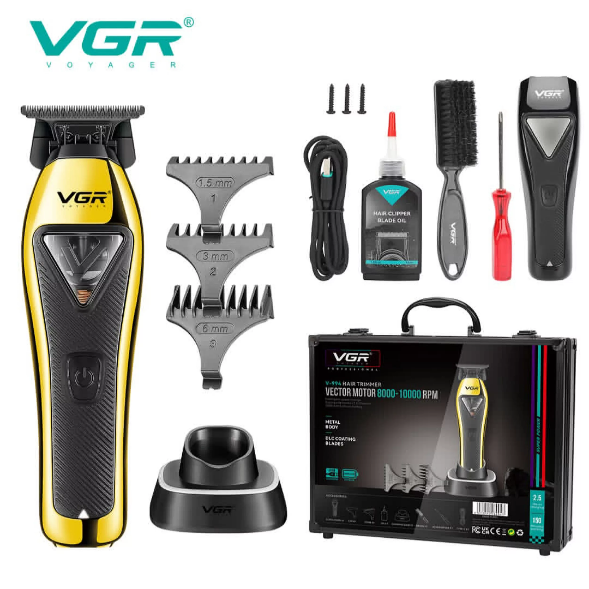 ماشین اصلاح موی سر و صورت شارژی وی جی ار مدل V-994